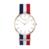 Blue, White & Red Stripes Watch