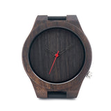 Ebony Wood Leather Strap Watch